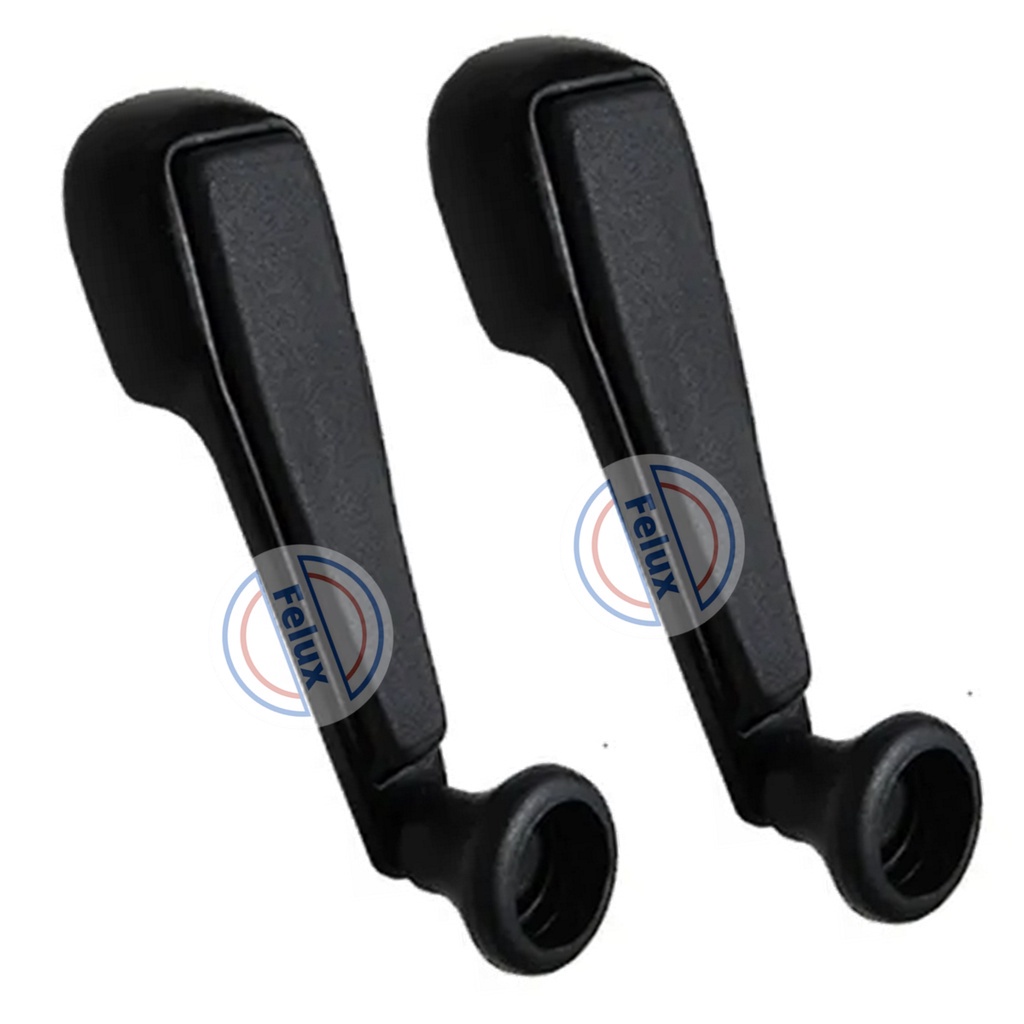 Par Manivelas do vidro Fusca 71-96 Preta (Metal)