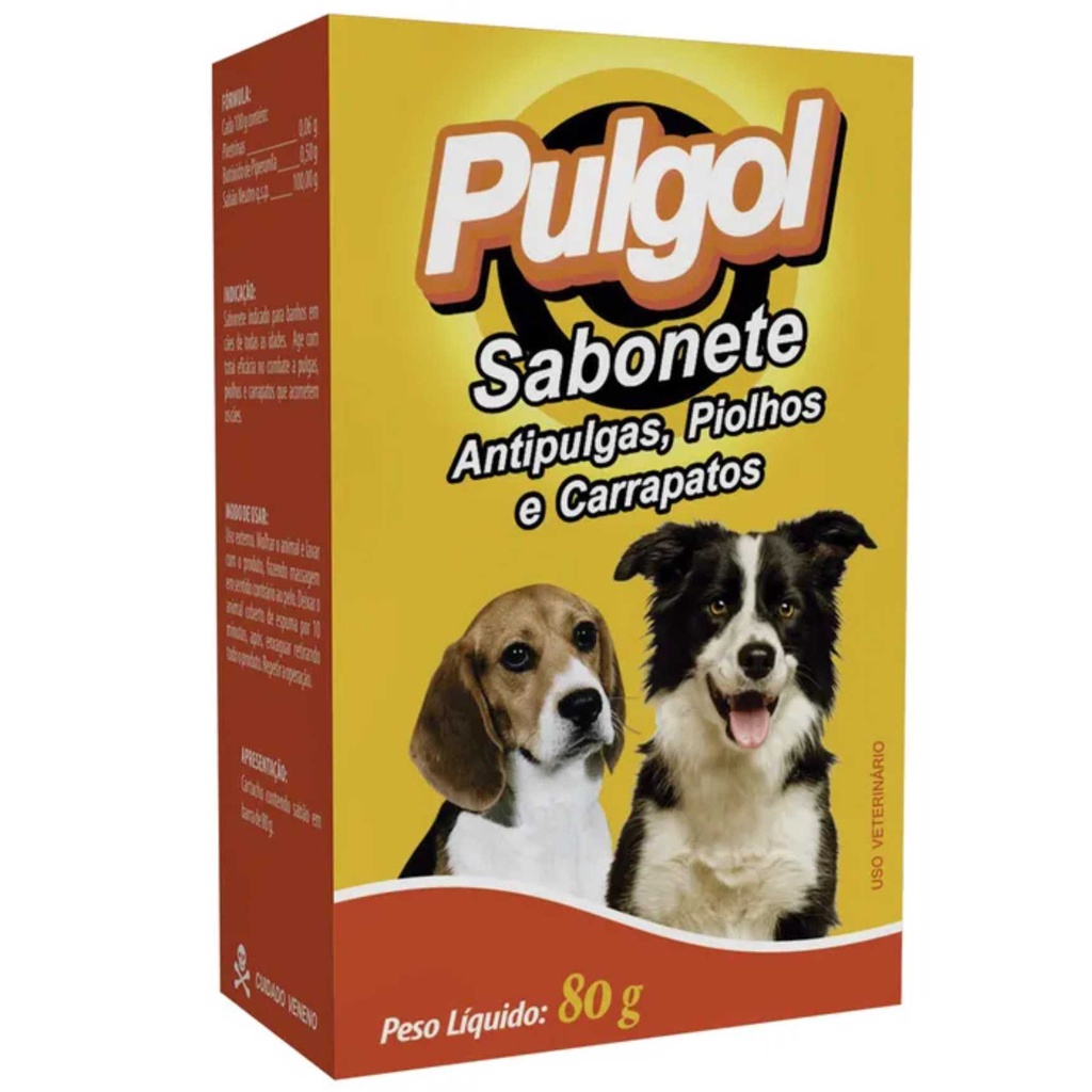 Sabonete Para Cachorro Pulgas Piolhos e Carrapatos para os pelos Sanol 80G