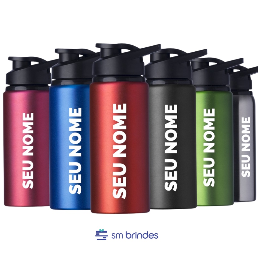 Squeeze Alumínio 600ml Personalizada Com Seu Nome/ Logo Academia Escola em Oferta na Shopee