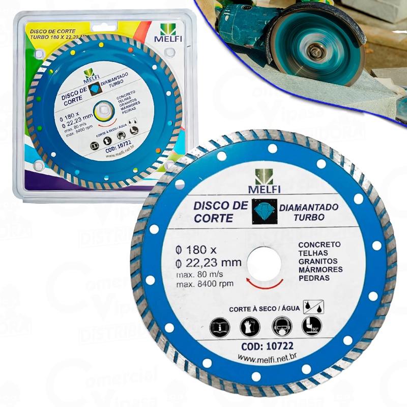 Disco Diamantado Turbo Makitão 180 X 22,2mm 7 Pol. Mármore Granito Concreto E Muito Mais em Oferta na Shopee