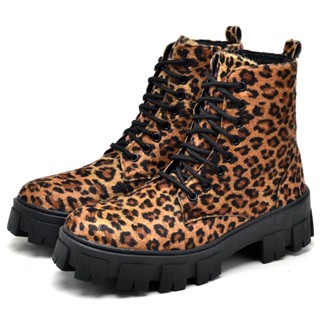 Bota Coturno Dubuy Feminina Animal Print Sola Tratorada Anne 1104FG
