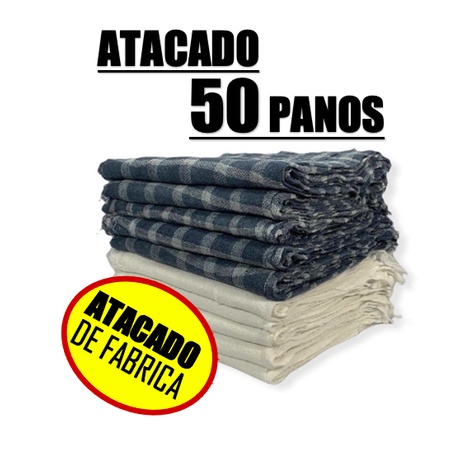 kit 50 Panos de Limpeza - Pano a PREÇO Direto da Fábrica ) Pano para Limpeza, Excelente Qualidade em Saco Alvejado Duplo Pano de Chão