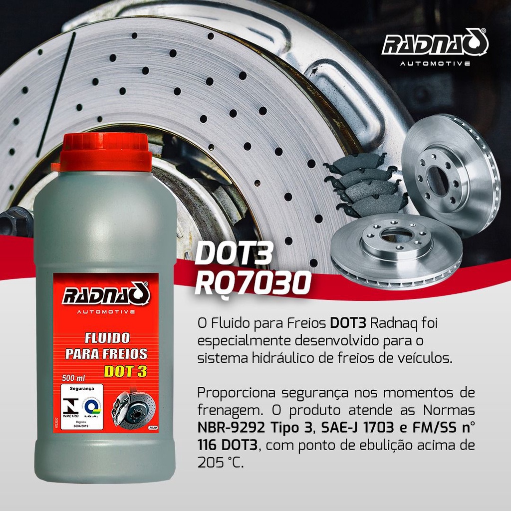Fluído Para Freios Dot 3 (500 Ml) Radnaq em Oferta na Shopee