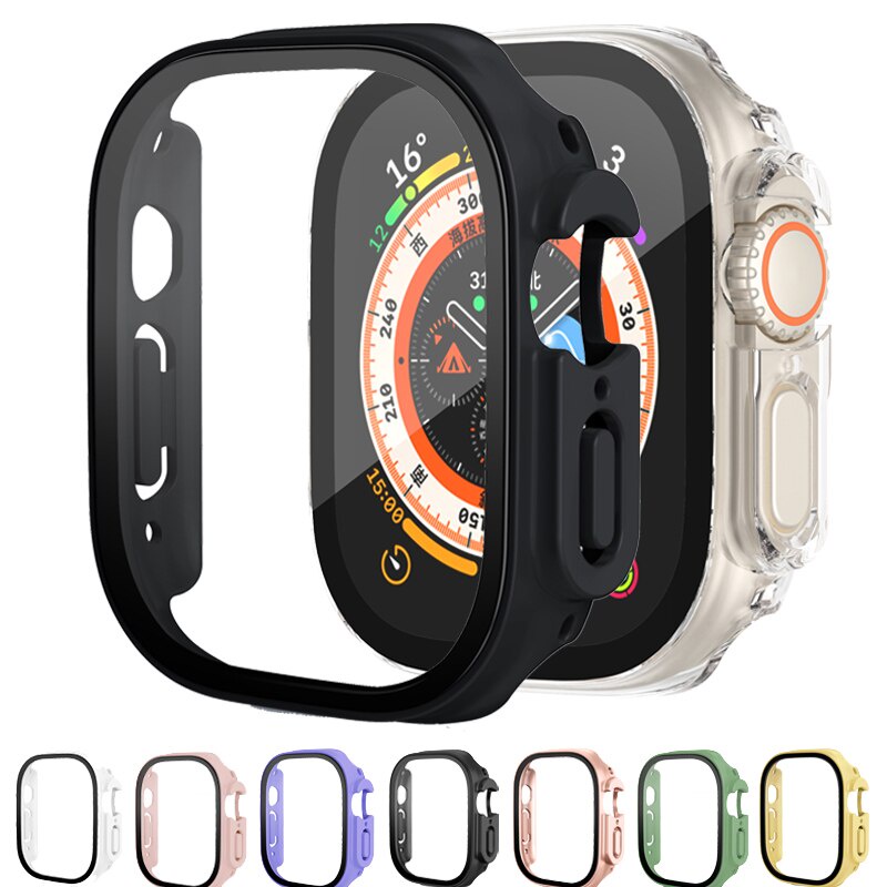 Capa Case 49mm Para Apple Watch Ultra Capinha Com Protetor de Vidro Temperado Para iPhone SmartWatch