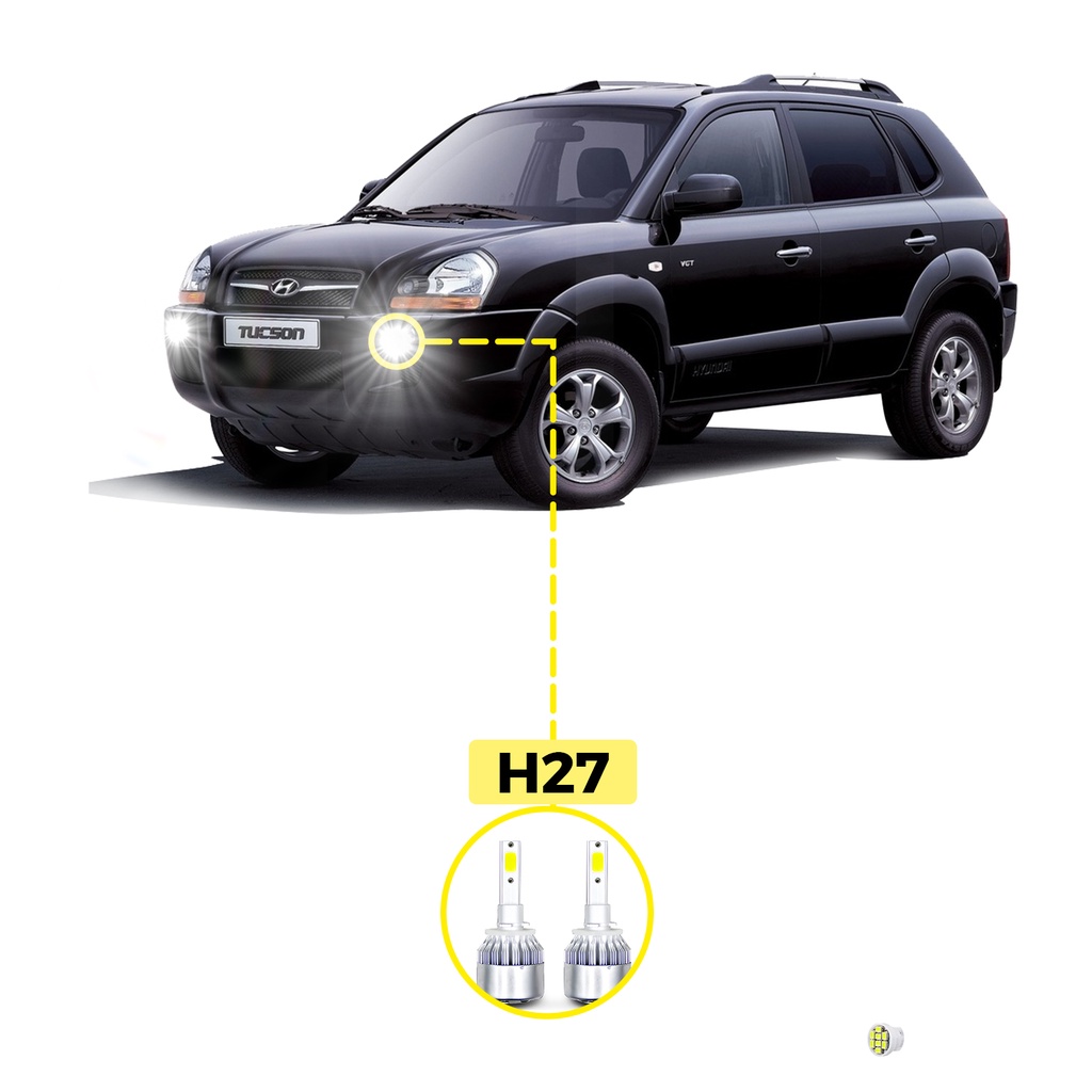 Kit Ultra LED Hyundai Tucson 2004/2015 20000 Lúmens 6500K Mi em Oferta na Shopee