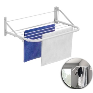 Varal De Parede Toalheiro Dobrável Aço Branco Tipo Hotel em Oferta na Shopee