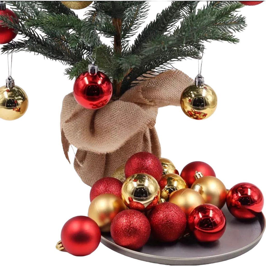 8 Bolinhas Enfeite Natal Árvore 3cm Vermelha Dourada Colorida Brilhante |  Shopee Brasil