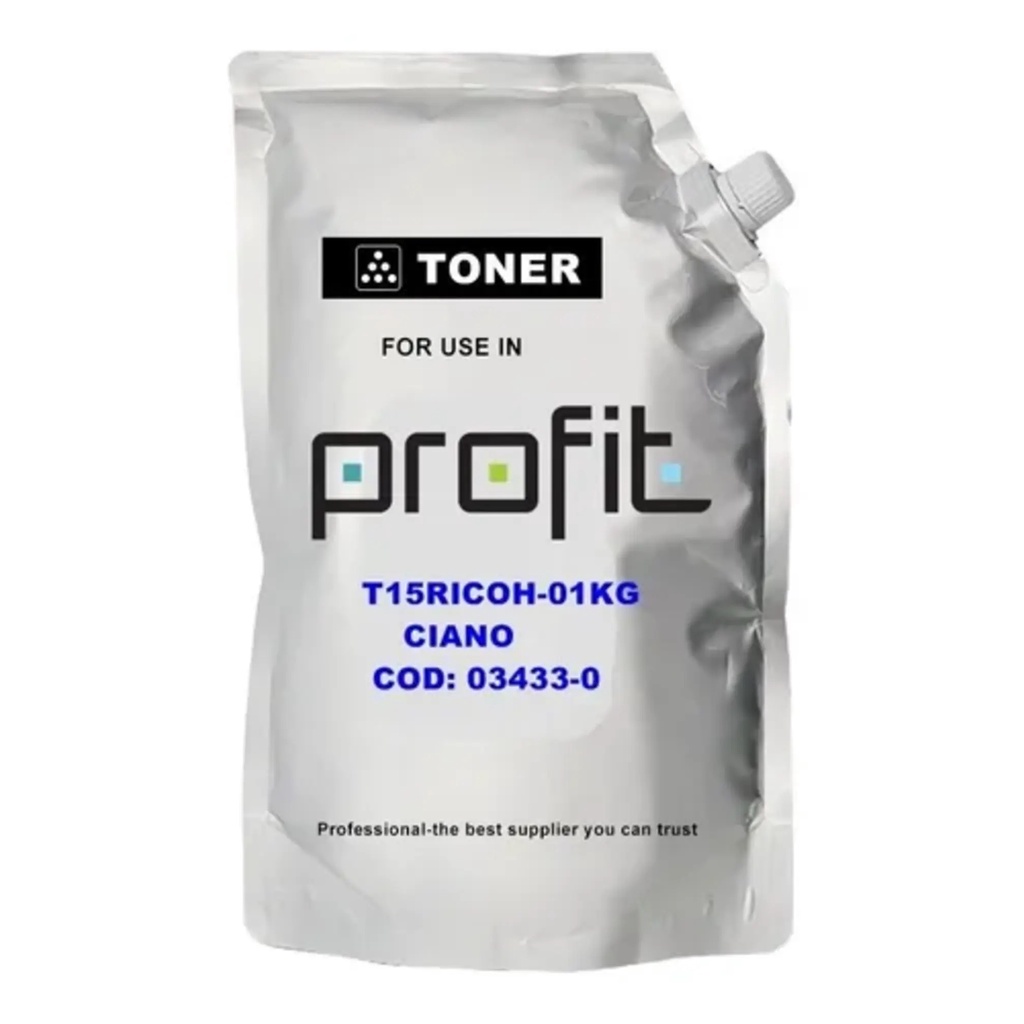 Refil Pó Toner PROFIT RICOH MPC5502 4502 3502 3002 Cyan 1KG