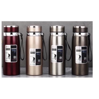 Garrafa 600ml/800ml/1000ml Inox Térmica Com Infusor Prata Dourada De Água Café Parede Dupla Com Alça
