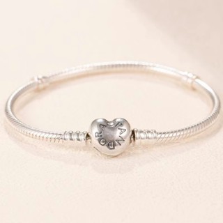 【Estoque entrega 24 horas】 Coração Clássico Letra Cobra Osso Corrente Básica Pulseira diy Bangle 925 Prata Folheada