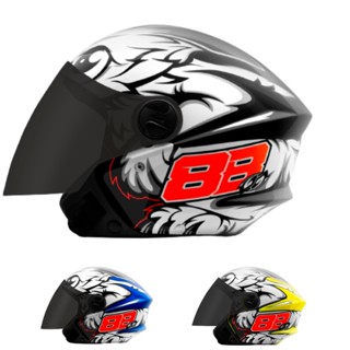 Capacete Moto Aberto Pro Tork New Liberty 3 Three Gp 88 Brilhante Com Viseira Fumê Masculino e Feminino