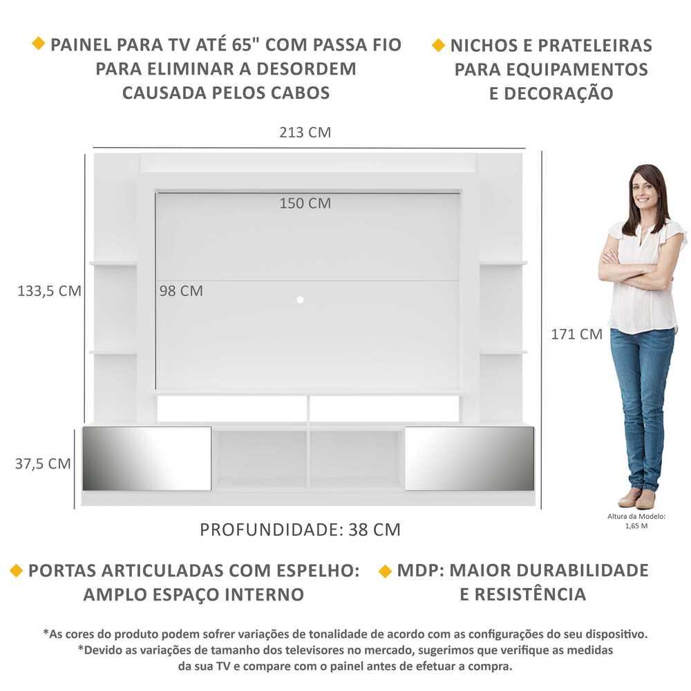 Detalhes do Estante com Espelho para TV até 65