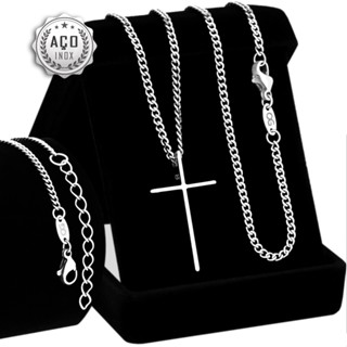 Conjunto Corrente Pulseira Prata Masculino J-1179 Aco Inox OGrife