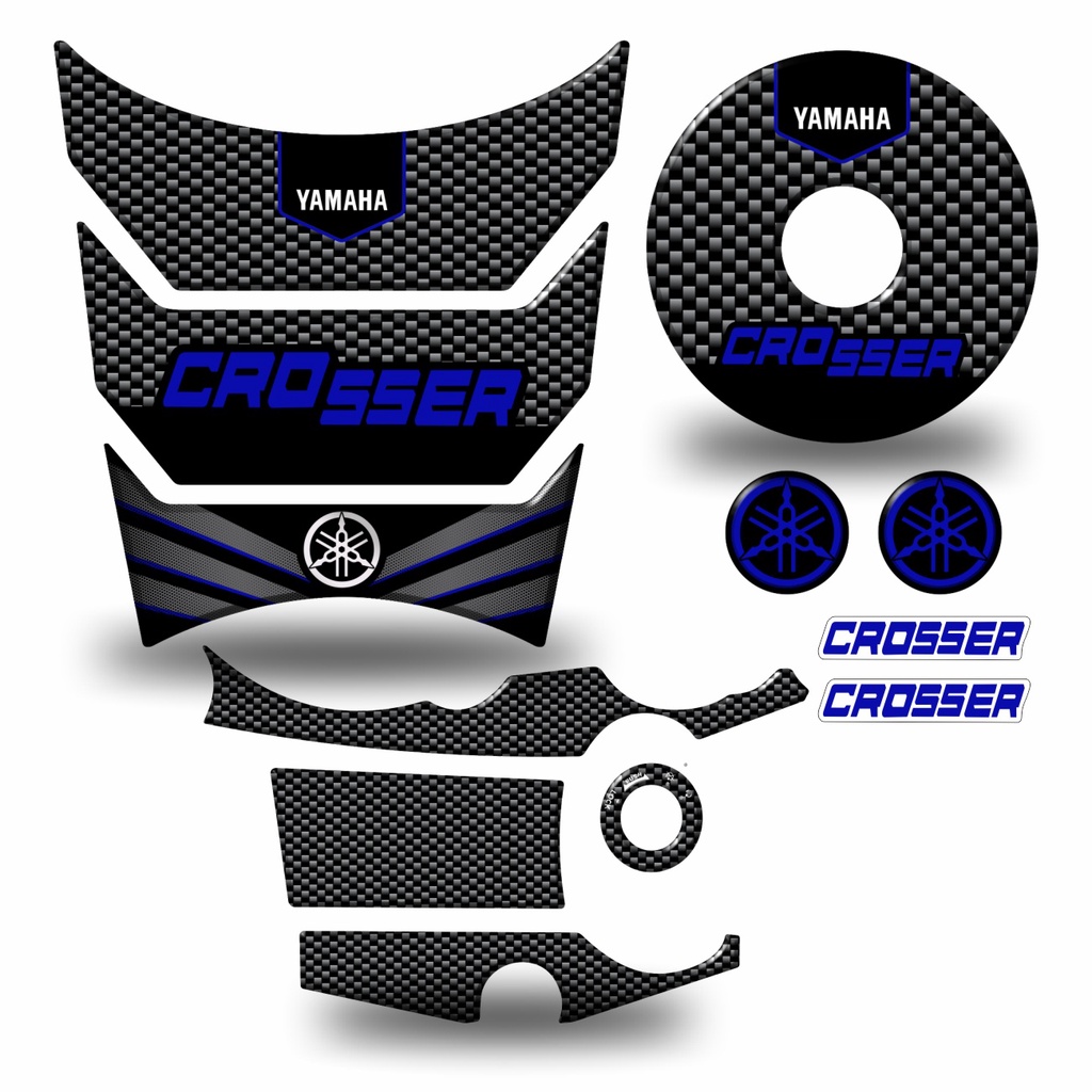 Protetor Tanque Tankpad Bocal Mesa de Ignicao Yamaha Crosser 150 Ignição tank pad Adesivo Azul 3d