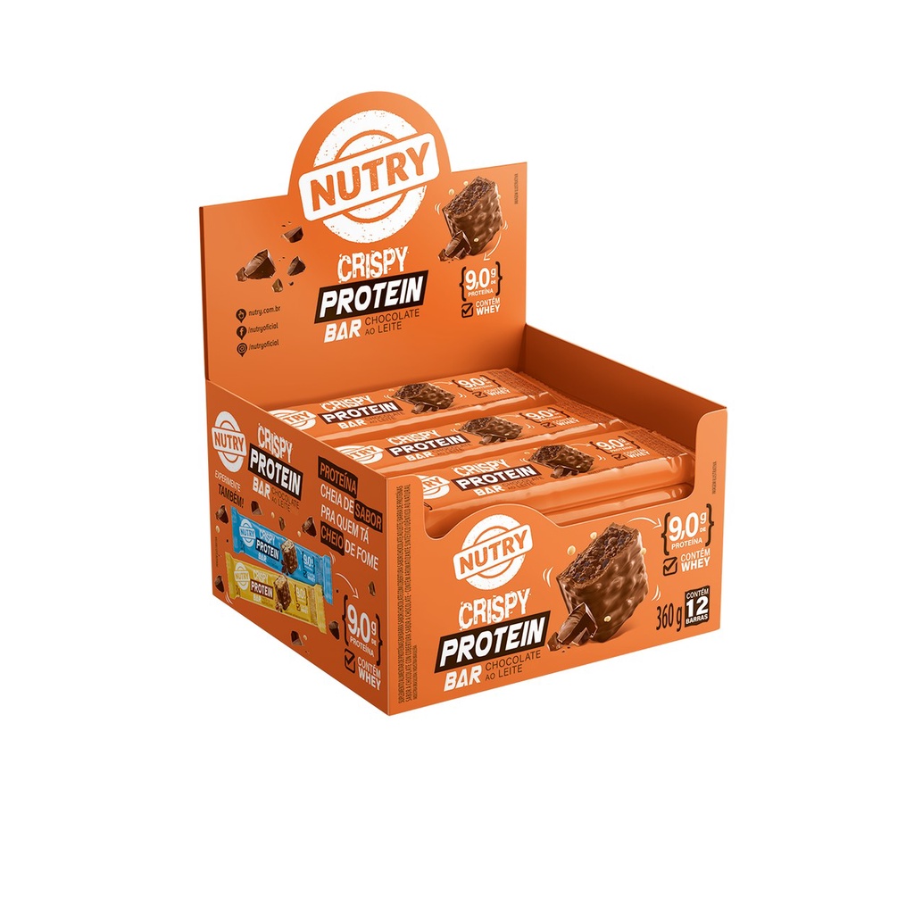 Barra de Proteina Nutry Crispy Chocolate Display Com 12Un