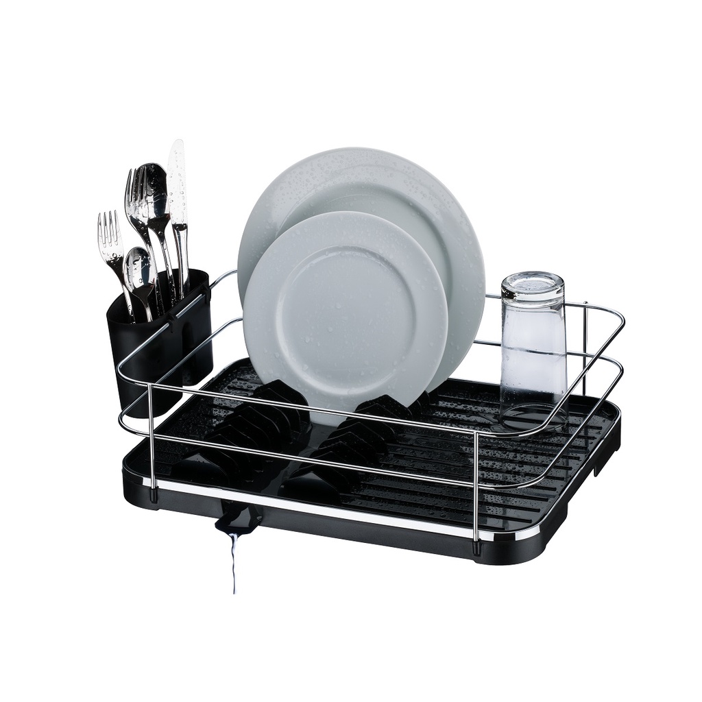 Escorredor De Louça Cozinha Prato Porta Talheres Pia 13 Pratos Aço Cromado Future Escoamento Água - Home & Living