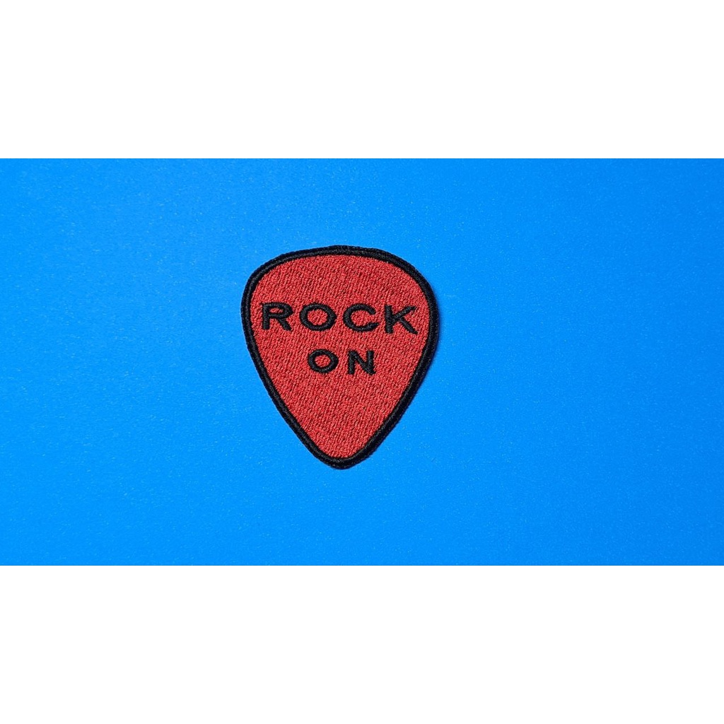 Pach Aplique Bordado Paleta ROCK ON - 5cm x 5,5cm