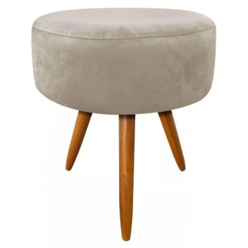 Puff Puf Magnus Suede Bege Pés Palito