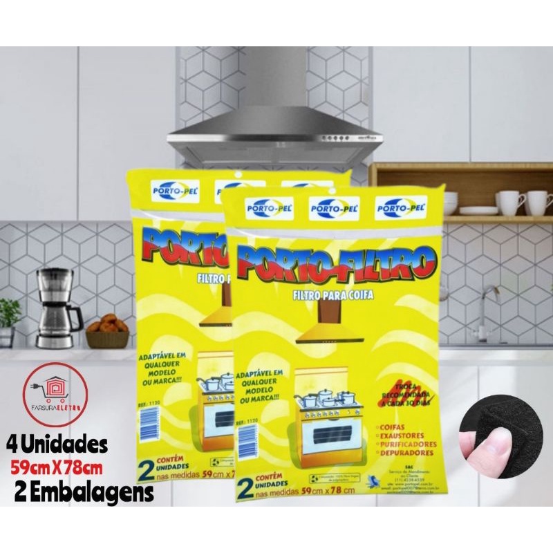 Filtro para Coifas e Exaustores Sugar Colormaq com 4 Unidades de 59x78cm ( 2 Embalagens )