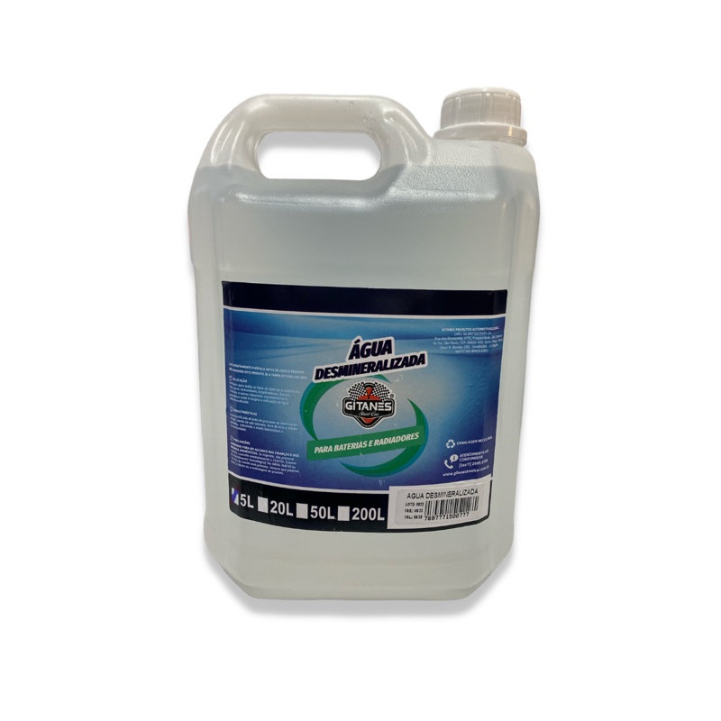 Agua Desmineralizada com 5 Litros Gitanes