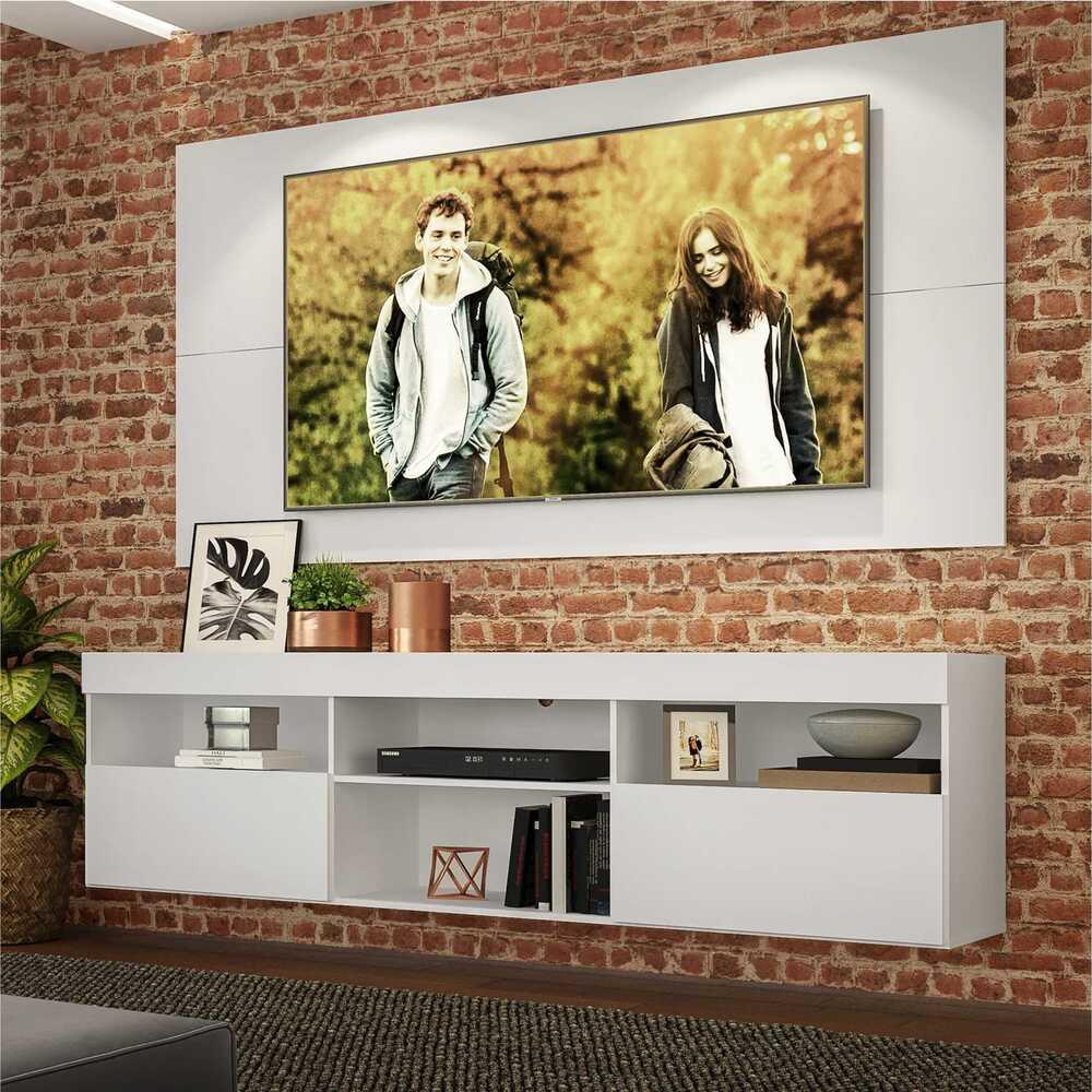Painel TV até 65 polegadas com Rack Suspenso Flórida Multimóveis Branco - Home & Living