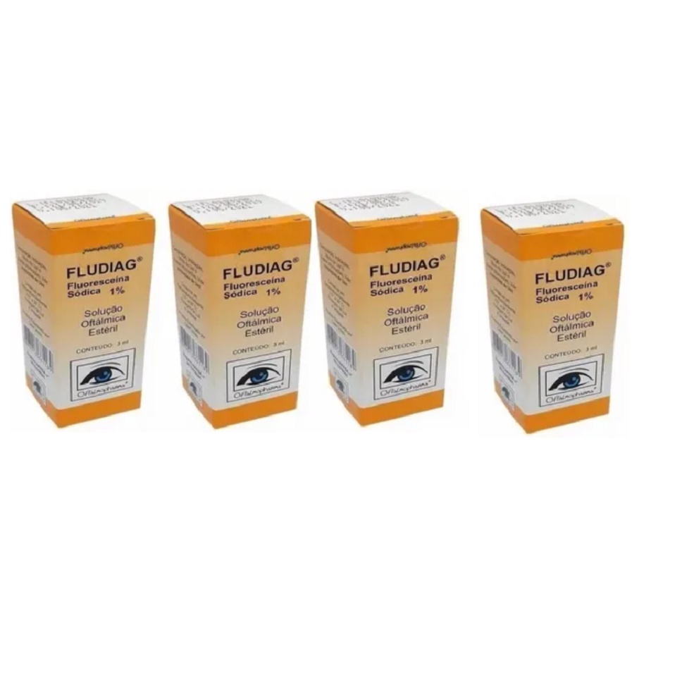 Kit 4 Colírio Fluoresceína Sódica 1% Fludiag