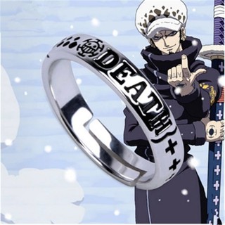 Anime One Piece Luffy Trafalgar D Anéis De Lei De Água Cosplay Chapéu De Palha Design Anel Ajustável Jóias Unissex Acessórios De Propulsor