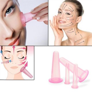 Ventosa De Sucção Facial De Silicone 4pcs Massagem A Vácuo