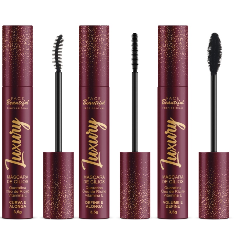 Rímel Máscara de cílios Luxury Face Beautiful em Oferta na Shopee