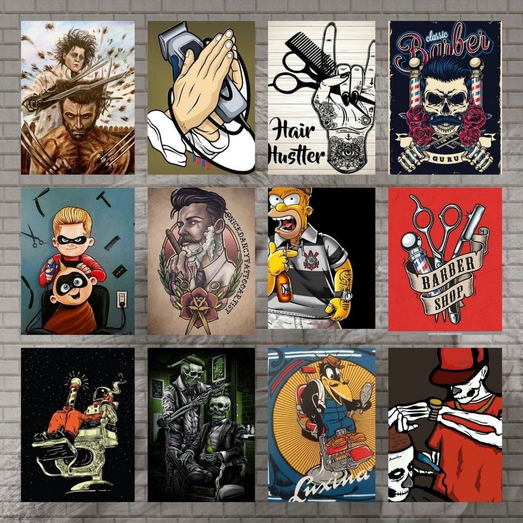 Placa Quadro decorativo Barbearia Salão de Cabeleireiro Decoração Quadros Decorativos Animes Plaquinhas Decorativas de Frases Filmes Séries