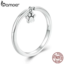 Anel De Garra Bamoer 925 Silver Cute Dog's Para Jóias De Moda Feminina