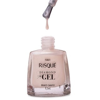 Esmalte Risqué Diamond Gel Branco Camafeu Cintilante 9,5ml