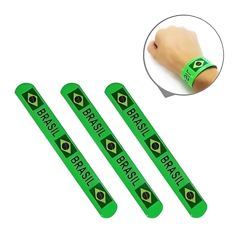 Pulseira Bate Enrola Brasil / Copa do Mundo / Seleção Brasileira / Verde / Amarelo 1un