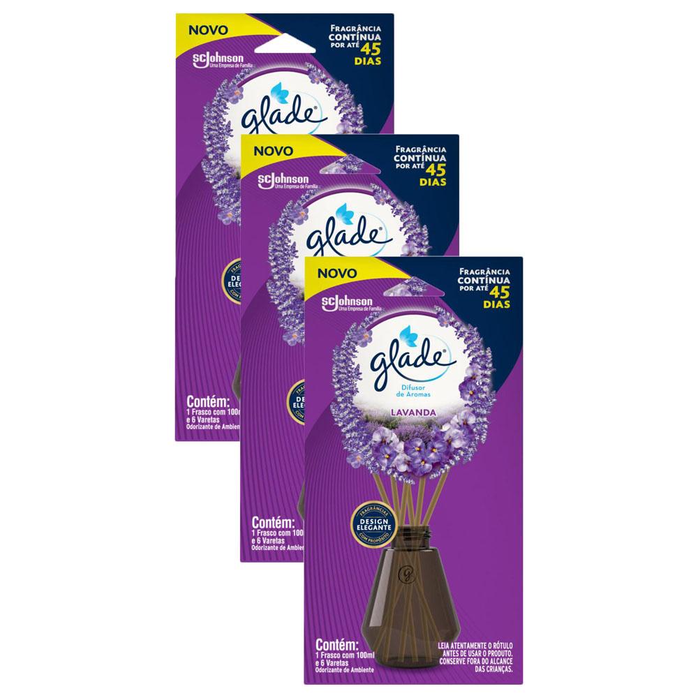 Kit 3 Difusores de Ambiente Glade Lavanda 100ml - Home & Living