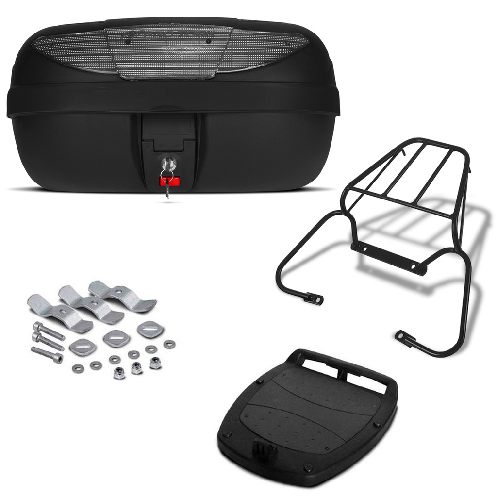 Baú 45 Litros Pro Tork + Bagageiro Nx 400 Falcon 2000/08 em Oferta na Shopee