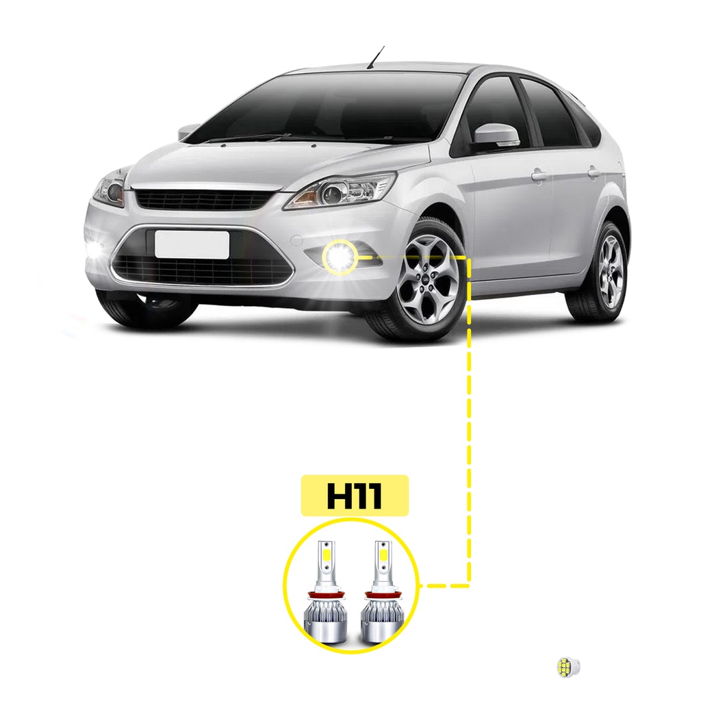 Kit Ultra LED Ford Focus 2005/2019 20000 Lúmens 6500K Milha em Oferta na Shopee