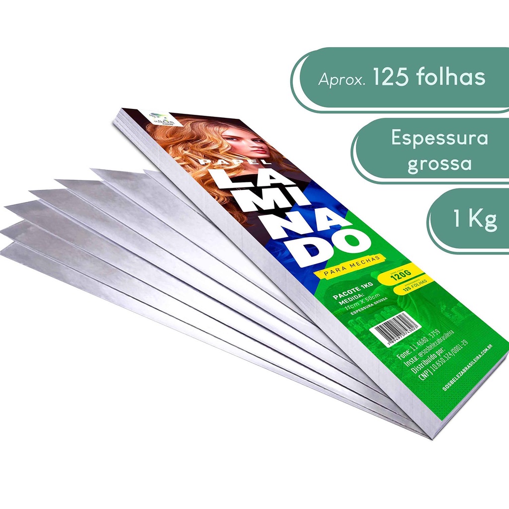 Papel Laminado para Mechas e Reflexos 11 x 50 cm + Brinde pincel para tintura em Oferta na Shopee
