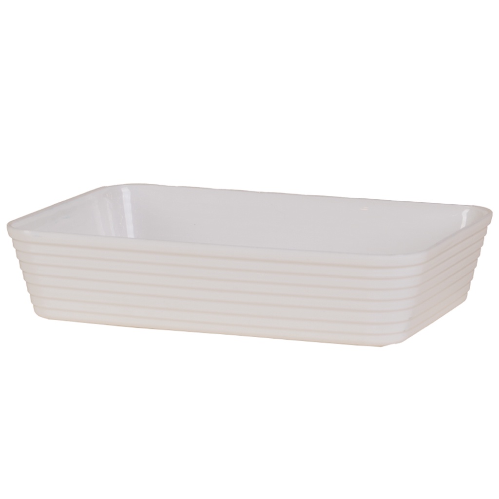 Travessa Retangular Com Friso LE CHEF 33x23x6Cm Branca 1824	 PARAMOUNT