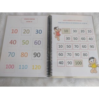 Livro de Atividades  Matemáticas para Crianças Soma Subtração Números plastificado