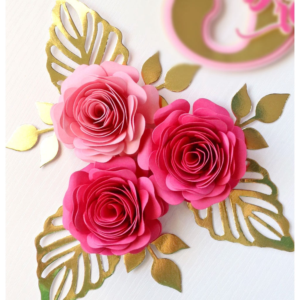 Pacote 15 flores espiral de papel decoração lembranças bolo de aniversário  rosas topiara flor de enrolar artesanato | Shopee Brasil