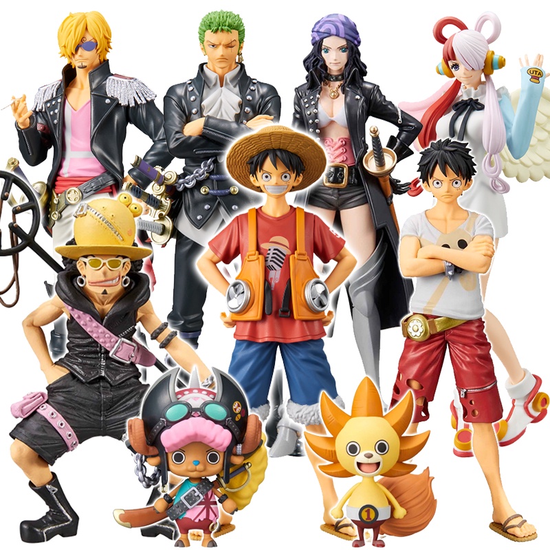 Filme Uma Peça Vermelha Luffy Zoro Sanji Uta Pvc Figura Anime De Ação Colecionável Modelo Brinquedos