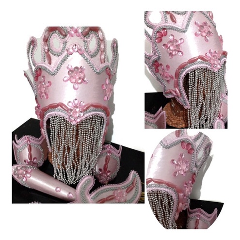 Paramenta De Iansã Rosa Oya Coroa Ade Luxo