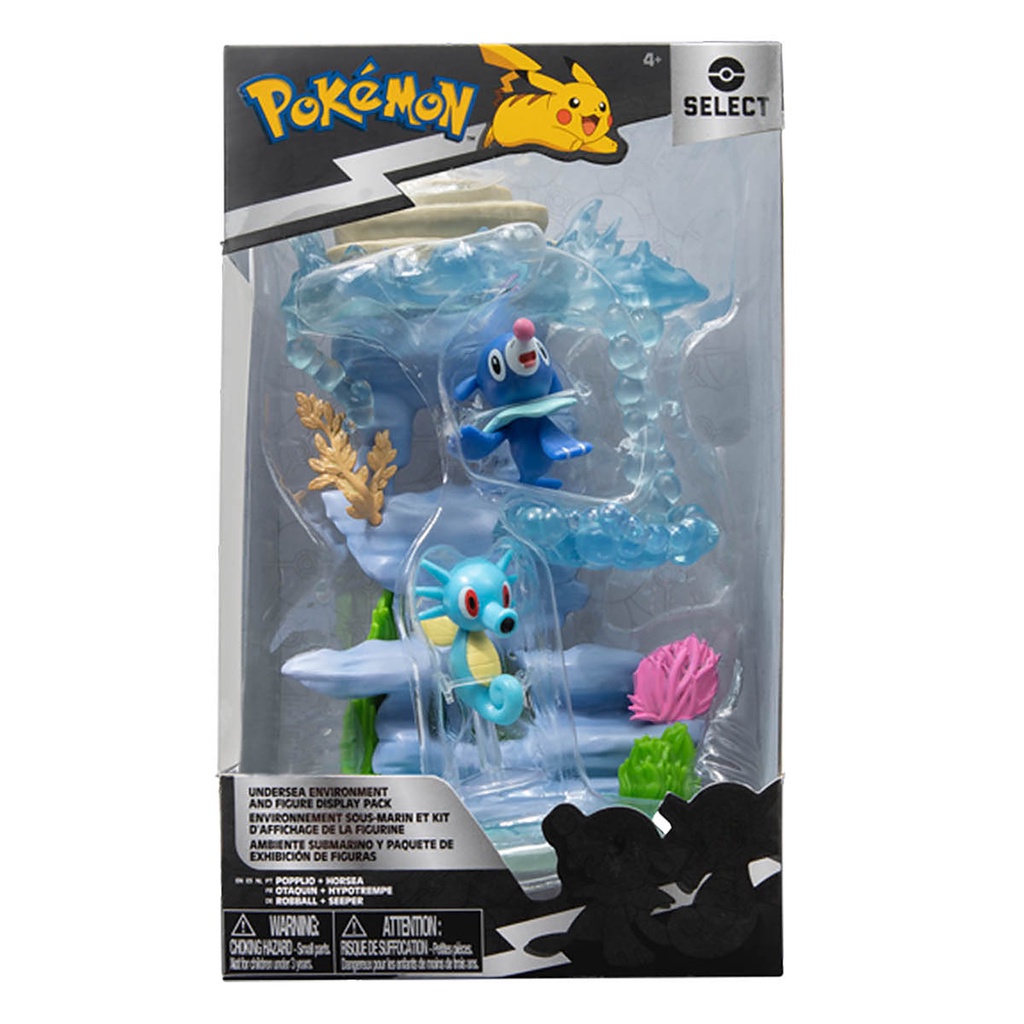Pokemon - Playset de 15cm - Subaquático com Popplio e Horsea em Oferta na Shopee
