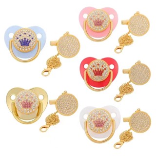 Cinco Estrelas Crown Baby Pacifier/Toy Teether Com Cobertura Anti-Pó E Corrente Perda