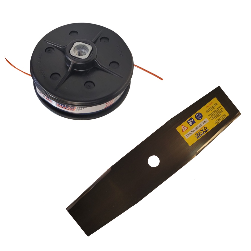 Kit Carretel e Lamina Para Roçadeira Importada Vulcan Tekna Toyama Coyote Vulcan Terra