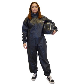 Capa Chuva Motoqueira Impermeável Forrada Resistente Elástico Refletivo Conjunto Feminino Tamanho M em Oferta na Shopee