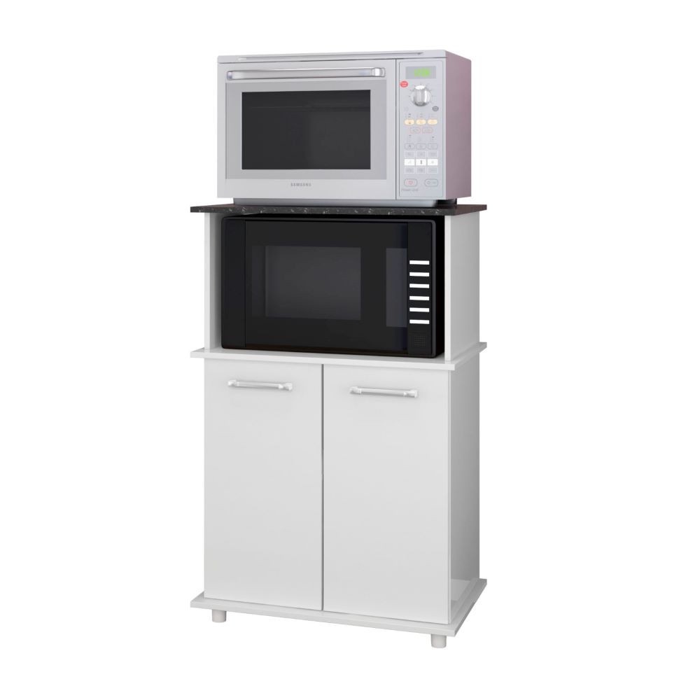 Gabinete Armário Balcão Micro-ondas e Forno 2 Portas Branco Isis Nicioli em Oferta na Shopee