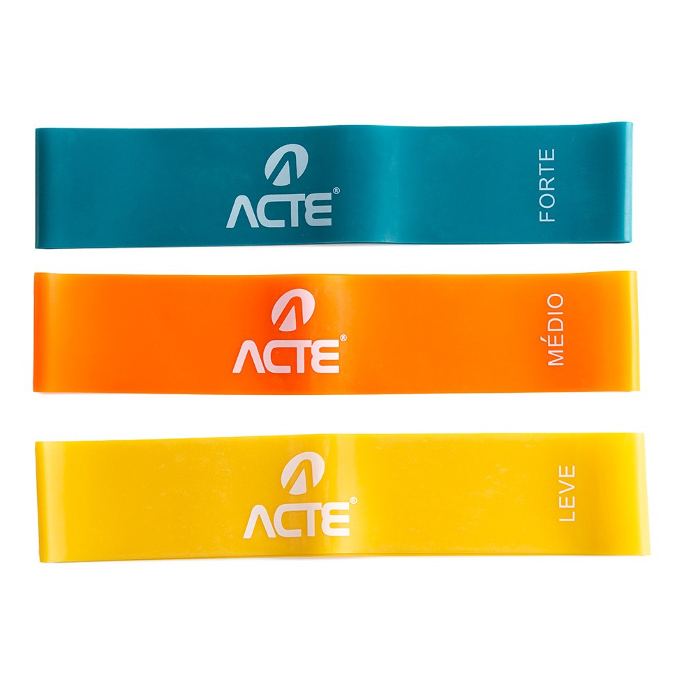 Kit com 3 Faixas Elasticas Mini Band Acte T71