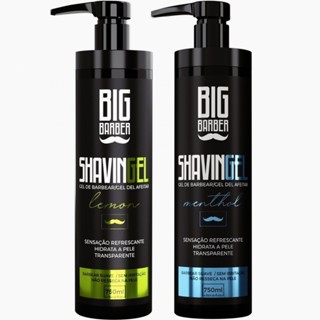 Kit Shaving Gel De Barbear Big Barber Lemon + Menthol 750ml Caixa Com 2 Unidades em Oferta na Shopee