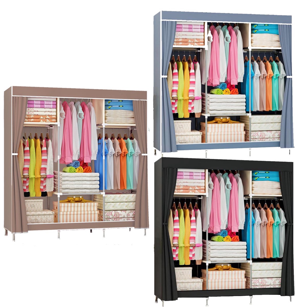 Guarda Roupa Armário Dobrável Organizador Multiuso Portátil para Roupas e Sapatos Closet Zíper 50kg